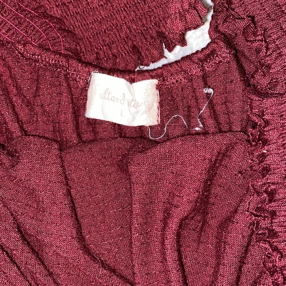 Altar’d State maroon off the shoulder shirt - Picture 3 of 4